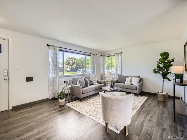 2617 Cedar Dr, Loveland, CO 80538 - living area with wood finished floors and baseboards