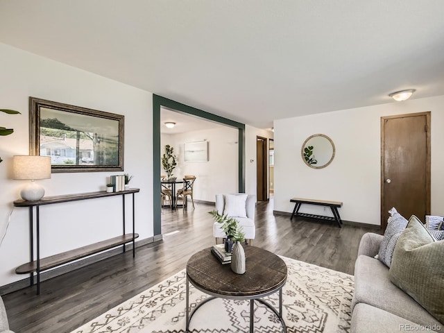 2617 Cedar Dr, Loveland, CO 80538 - living room with dark wood-style flooring and baseboards