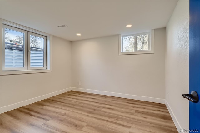 empty room featuring light hardwood / wood-style flooring