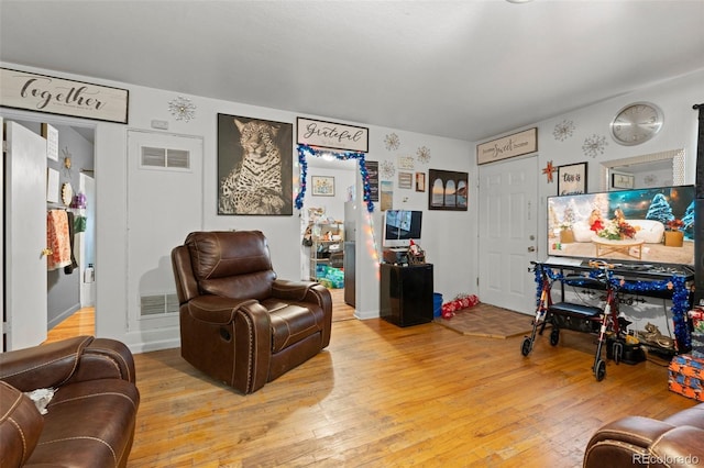 living room featuring light hardwood / wood-style flooring