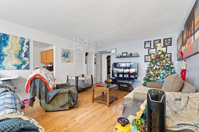 living room featuring hardwood / wood-style floors