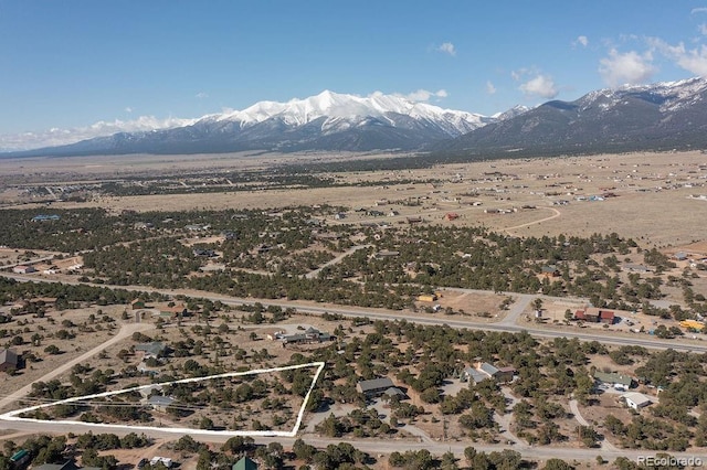 31252 County Road 384a, Buena Vista, CO 81211 - view of rural area with a mountain backdrop, a desert landscape, and property boundaries highlighted