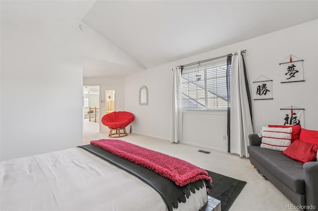 7664 S Ivanhoe Way, Centennial, CO 80112 - bedroom featuring vaulted ceiling and carpet floors