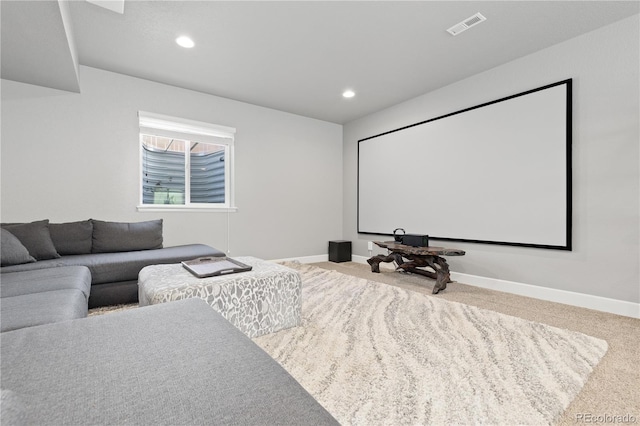 1315 Sidewinder Cir, Castle Rock, CO 80108 - carpeted cinema featuring baseboards and recessed lighting