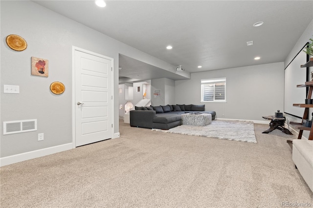 1315 Sidewinder Cir, Castle Rock, CO 80108 - living room featuring carpet flooring, recessed lighting, and baseboards