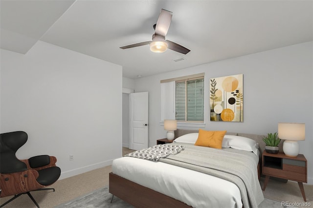 3322 W 26th Ave, Denver, CO 80211 - carpeted bedroom featuring baseboards and a ceiling fan