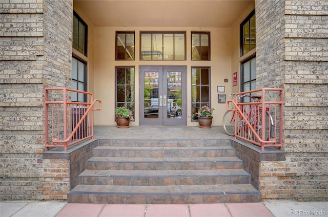 view of exterior entry with french doors