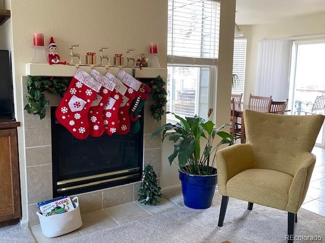 sitting room featuring carpet