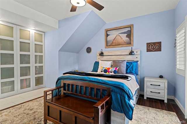 2511 S Bahama Cir Unit A, Aurora, CO 80013 - bedroom with wood finished floors and a ceiling fan