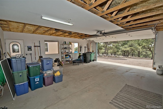 garage featuring a garage door opener