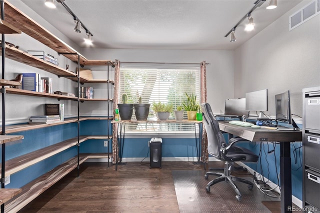 105 Hawthorn St, Frederick, CO 80530 - office area with track lighting and wood finished floors