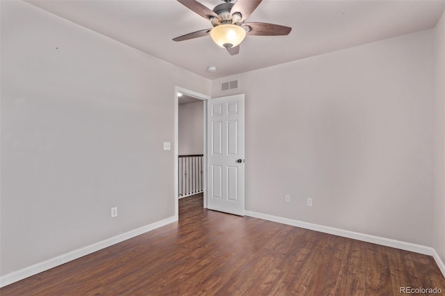 105 Hawthorn St, Frederick, CO 80530 - empty room featuring baseboards, a ceiling fan, and wood finished floors