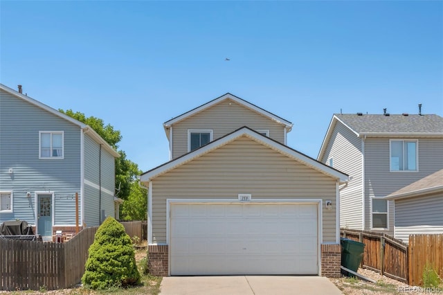 view of front facade with a garage