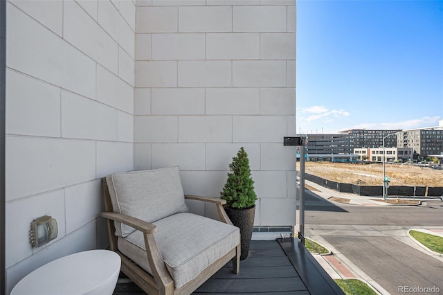 balcony featuring a city view