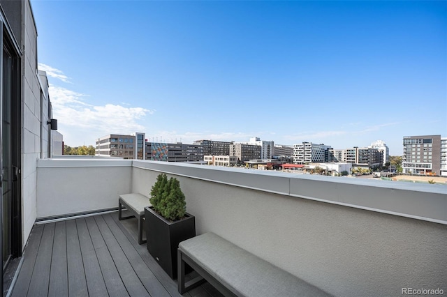 balcony with a city view