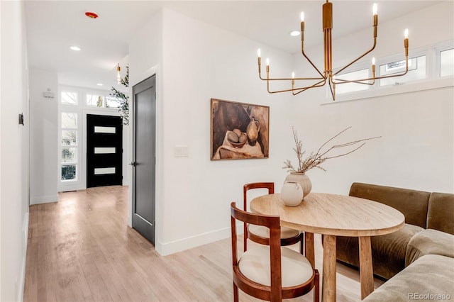 dining room featuring light wood-type flooring