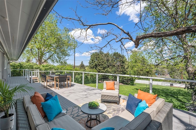 6150 S Southwood Dr, Centennial, CO 80121 - view of patio with an outdoor hangout area and outdoor dining space