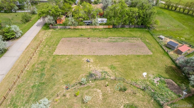 aerial view with a rural view