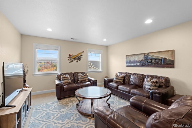 15003 W 63rd Ave, Arvada, CO 80403 - living room with recessed lighting and light colored carpet