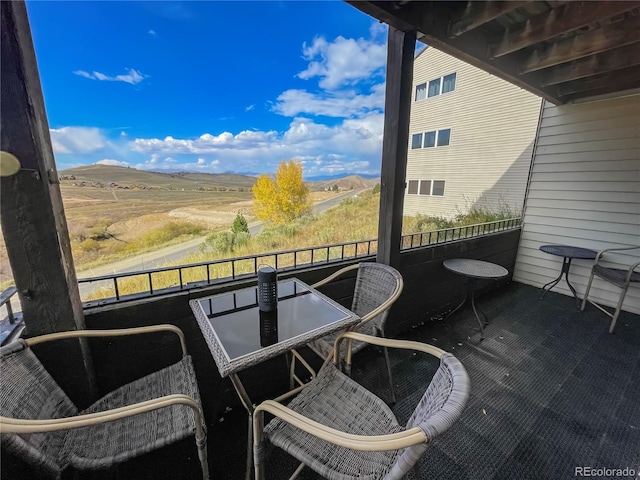 balcony with a mountain view