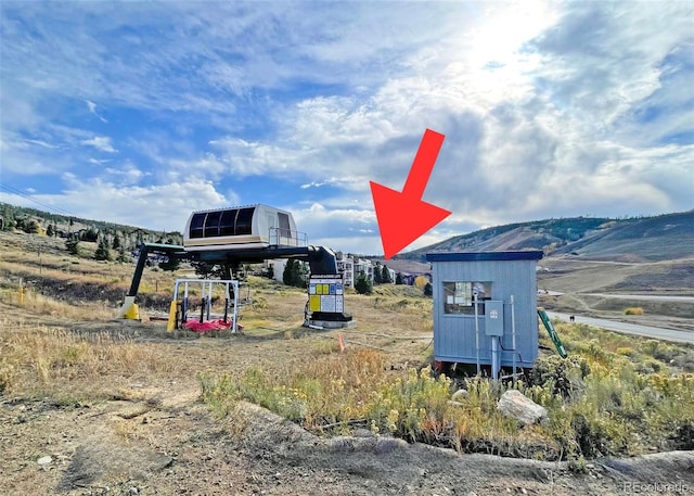 exterior space with a mountain view