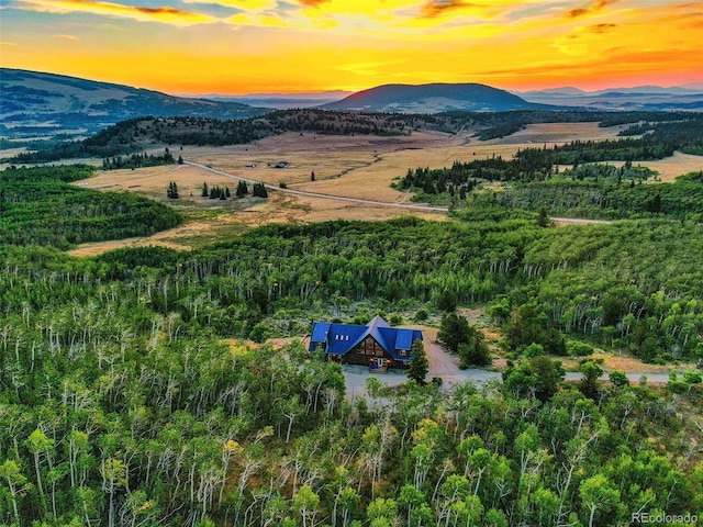 70 Sheep Creek Trl, Fairplay, CO 80440 - aerial view at dusk of a mountain view