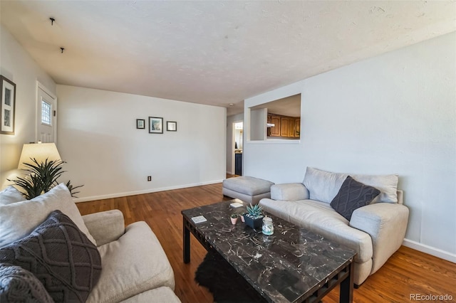 living room featuring hardwood / wood-style flooring