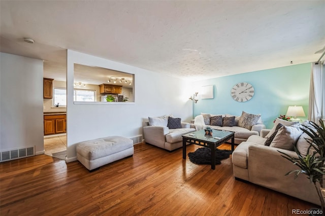 living room featuring hardwood / wood-style floors