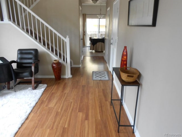 foyer featuring hardwood / wood-style flooring