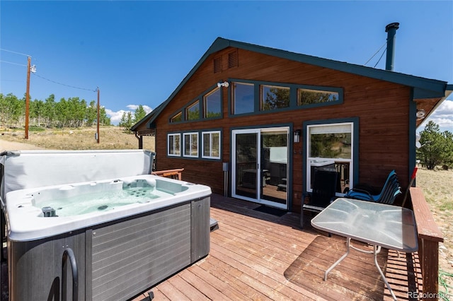 1301 Sheep Ridge Rd, Fairplay, CO 80440 - wooden deck with a hot tub