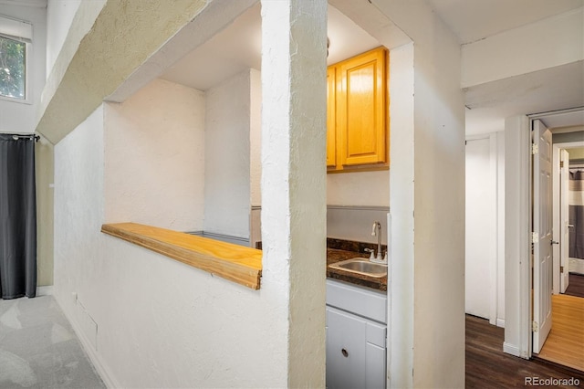 7210 Otis Ct, Arvada, CO 80003 - corridor featuring a sink and wood finished floors