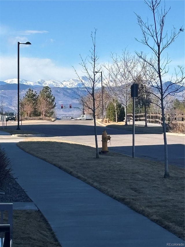 view of property's community with a mountain view