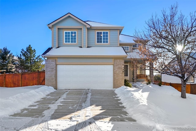 view of property featuring a garage