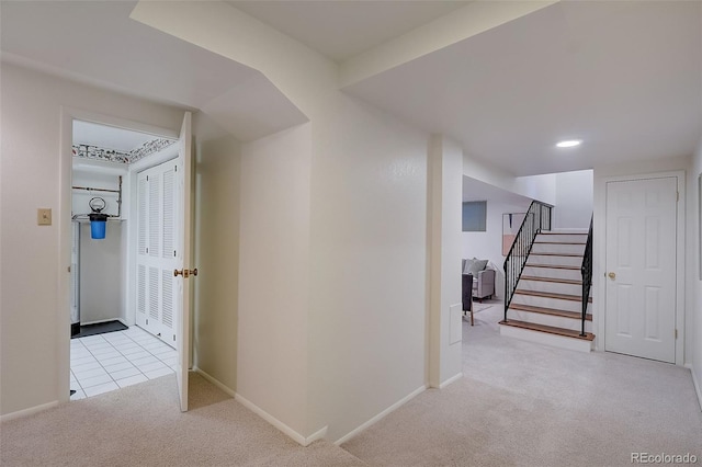 3434 S Race St, Englewood, CO 80113 - hall featuring carpet and stairs