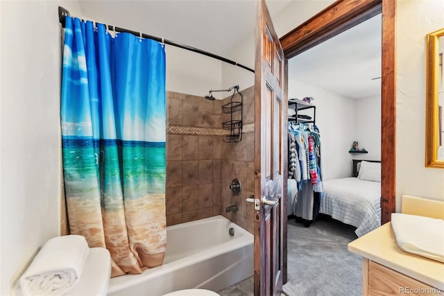 16651 Holly Ct, Buena Vista, CO 81211 - ensuite bathroom featuring shower / bath combo and vanity