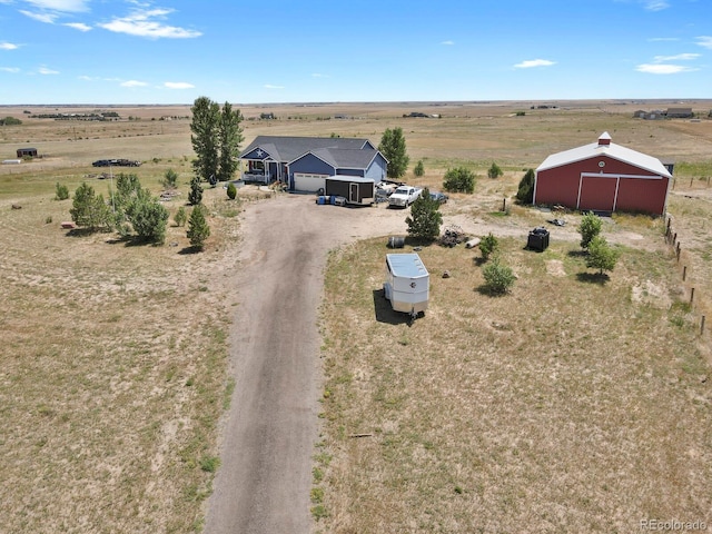 drone / aerial view with a rural view