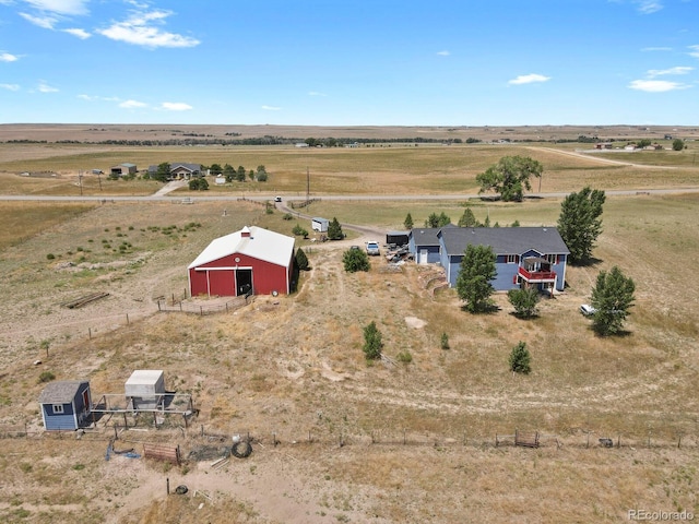 bird's eye view with a rural view