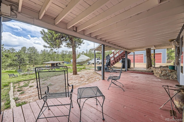 34886 Mohawk Trl, Pine, CO 80470 - wooden deck with stairway
