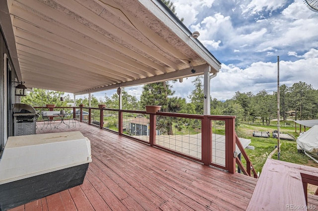 34886 Mohawk Trl, Pine, CO 80470 - wooden deck with area for grilling