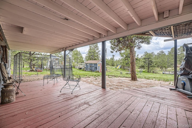 34886 Mohawk Trl, Pine, CO 80470 - view of wooden terrace