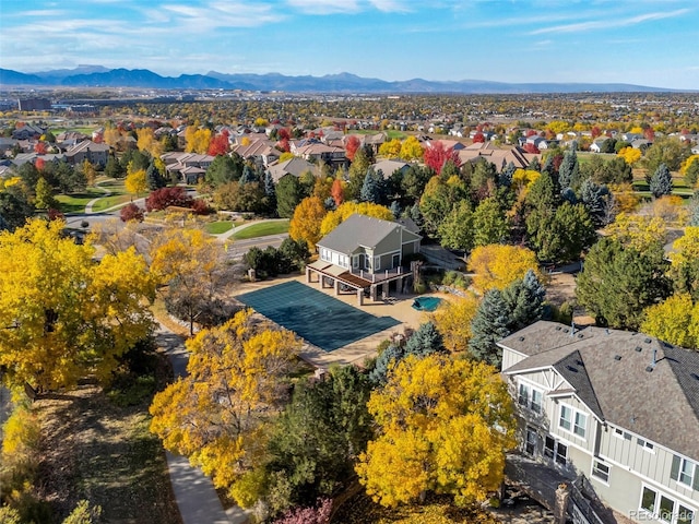 aerial view featuring a mountain view