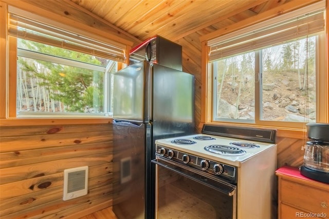 1450 Pine Ln Unit A, Grand Lake, CO 80447 - kitchen with electric range and freestanding refrigerator