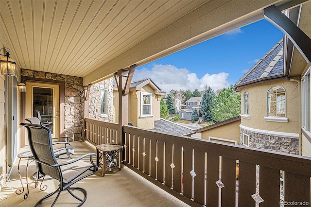 balcony with a residential view