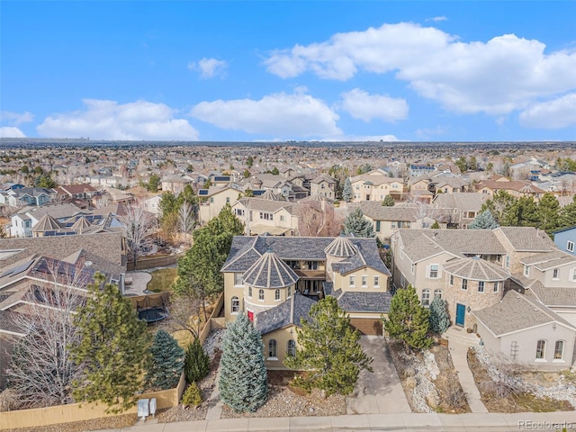 aerial view with a residential view