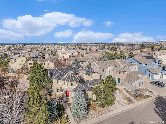 bird's eye view with a residential view