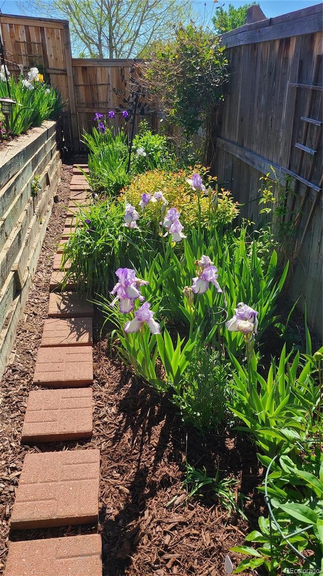 view of yard featuring fence