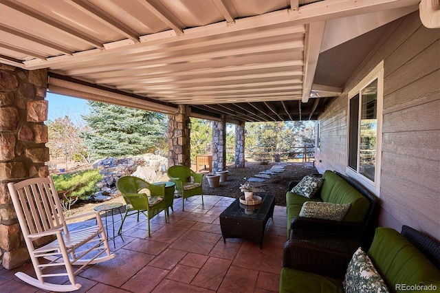 view of patio featuring an outdoor hangout area