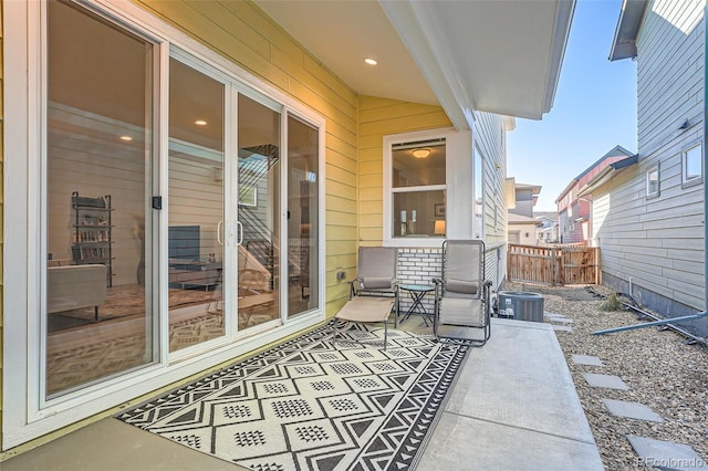 view of patio / terrace with central AC unit