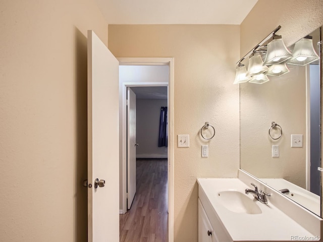 1200 Golden Cir Unit 412, Golden, CO 80401 - bathroom featuring vanity and wood finished floors