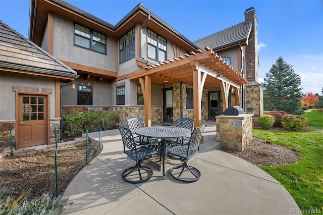 view of patio / terrace with a pergola